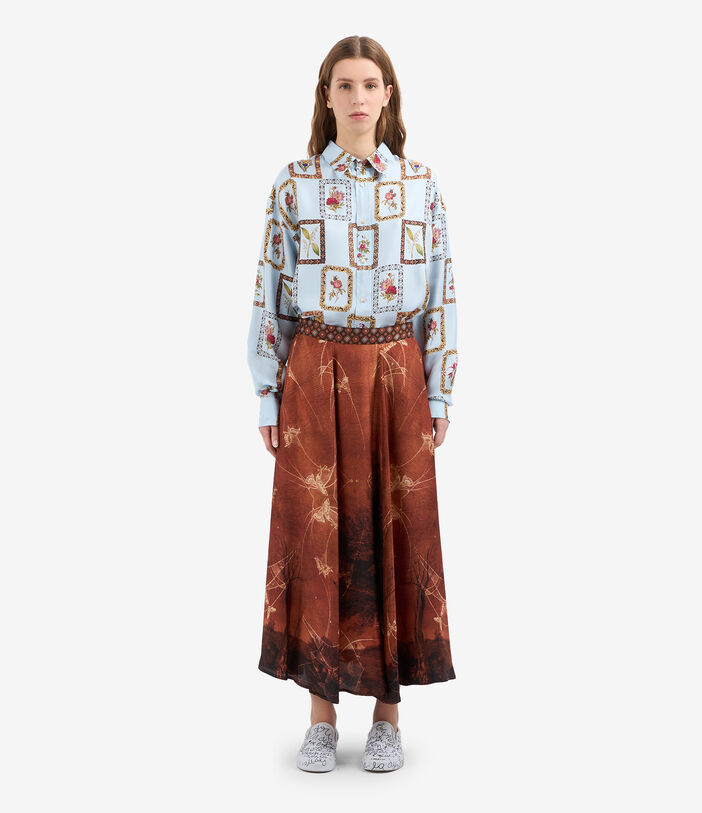 Pierre Louis Mascia ALOE Skirt Silk TOBACCO ALOESGO12353SE514908101