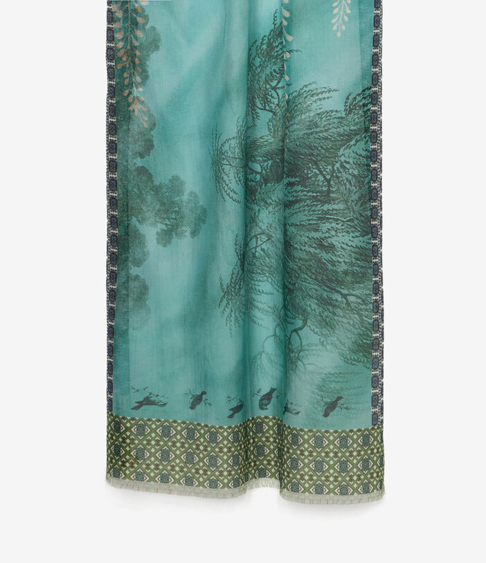 Pierre Louis Mascia HAWNBCI Scarf Cotton Silk 65x190 AQUAMARINE HAWNBCISW065X190ACO51483110130