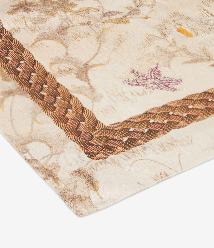 Pierre Louis Mascia CERBIATTOOTT Floral Tablecloth Cotton 130x195 CHAMPAGNE CERBIATTOOTTB130X195PACCO512840101