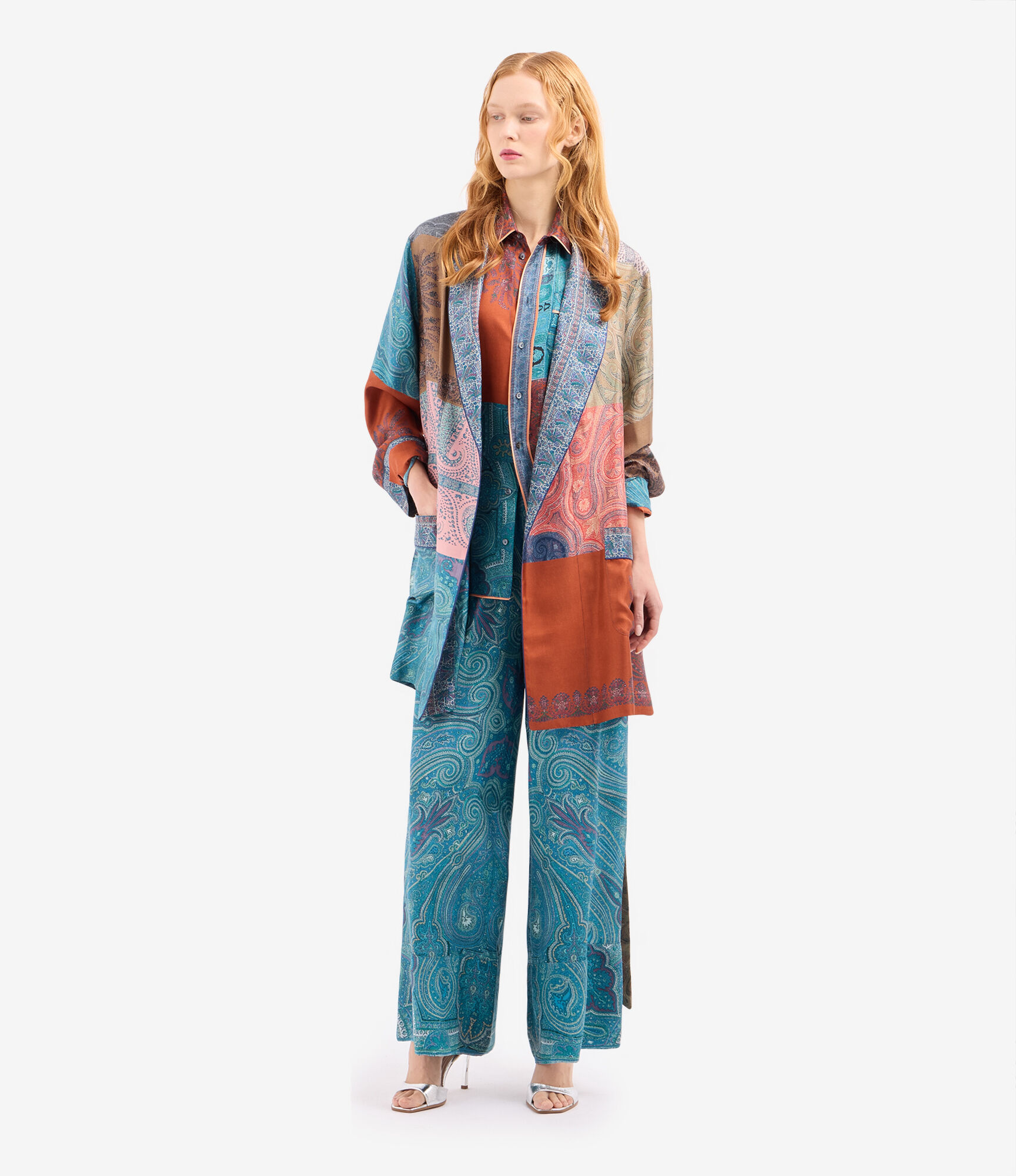 ALOE Longsleeve Shirt Silk in TERRACOTTA - INDACO | Pierre-Louis