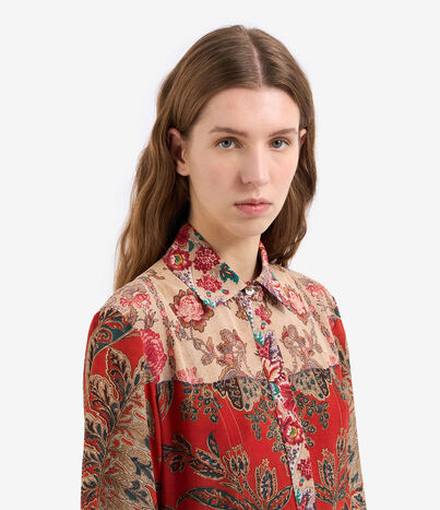 Pierre Louis Mascia TRAPEZIO Shirt Dress Silk SPICE RED TRAPEZIOSAB12434SE515053101