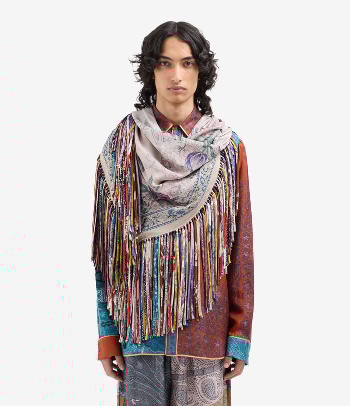 Pierre Louis Mascia ALOEUW Scarf Silk 135x135 CENERE ROSATA ALOEUWSW135X135GTFTSE517309101