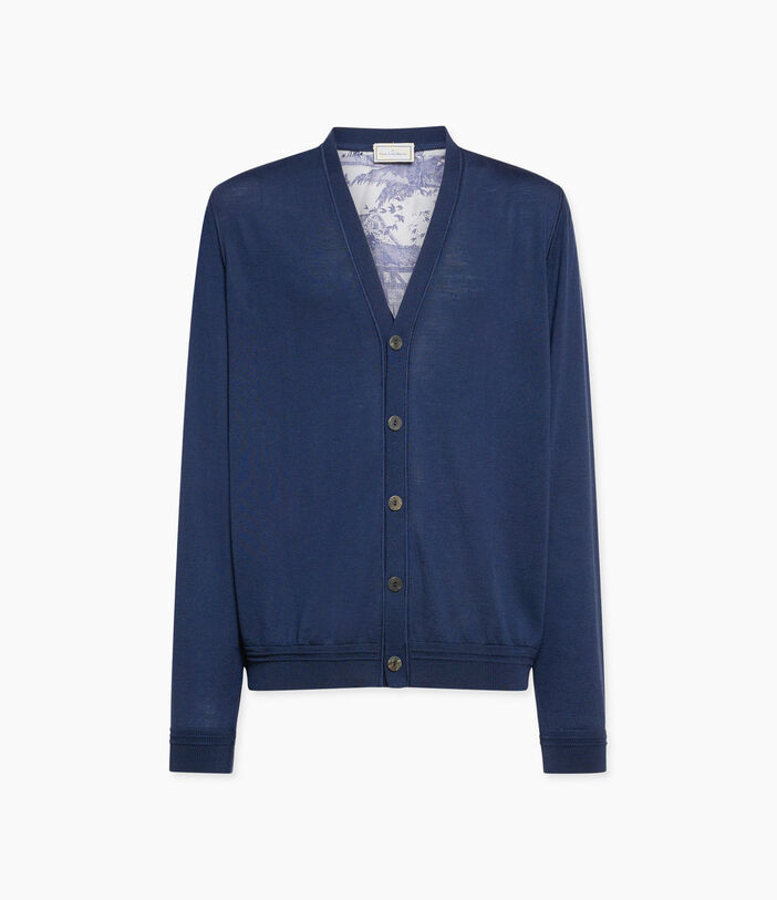 Pierre Louis Mascia TRICOT Cardigan Wool LITOGRAFIA INDACO TRICOTCARPNM101WO143901108