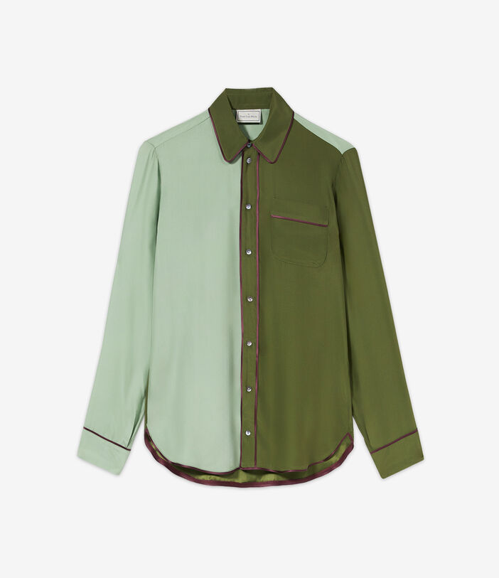 Pierre Louis Mascia ADANAR Longsleeve Shirt Silk SALVIA ADANARUCML10642SEVERDESALVIA