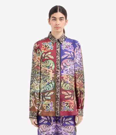 Pierre Louis Mascia ALOE Longsleeve Shirt Silk MOSAICO ALOESCML12451SE516223101