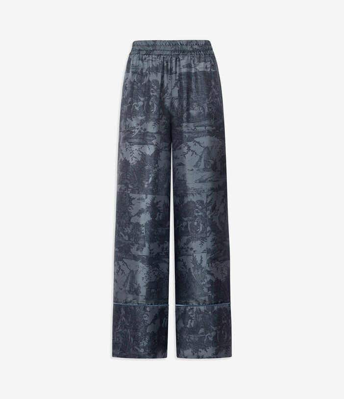 Pierre Louis Mascia ALOEGUM Palazzo Trousers Silk ARDESIA ALOEGUMSPT12609SE516070104