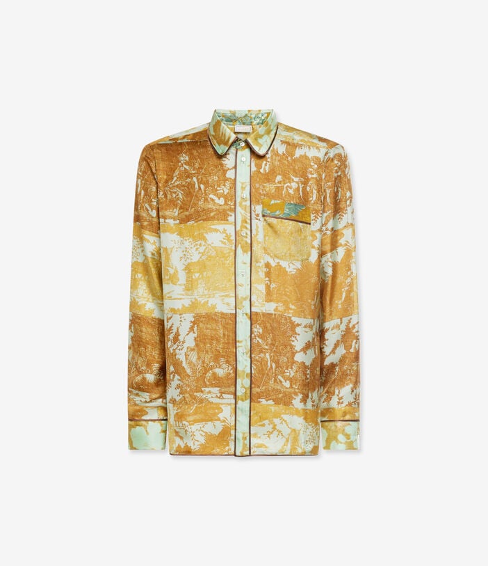 Pierre Louis Mascia ALOE Longsleeve Shirt Silk CARAMELLO ALOESCML10642SE518111103