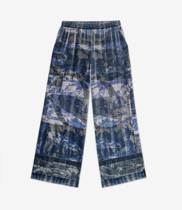 Pierre Louis Mascia KANPUR Palazzo Trousers Viscose Silk Multicolor KANPURSVPT11665VI513547101