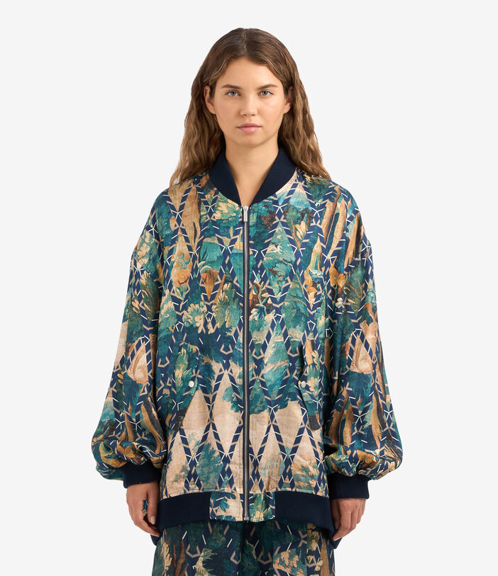 Pierre Louis Mascia FANSOL Bomber Jacket Silk Multicolor FANSOLBM12157SE139751103