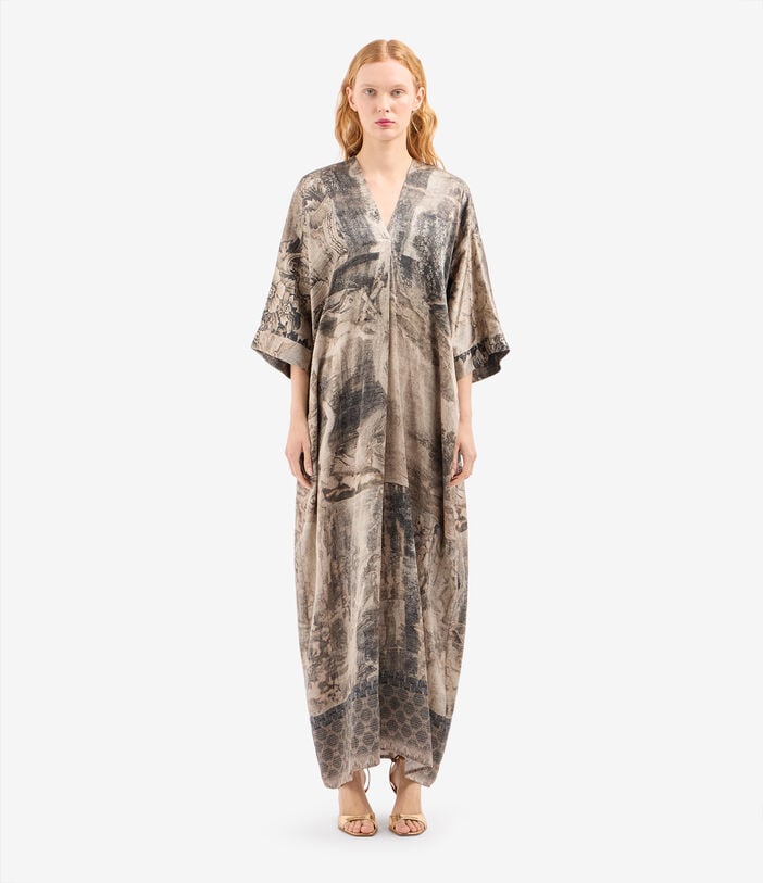 Pierre Louis Mascia MUTKA Kaftan Dress Silk LITOGRAFIA FUMÉ MUTKASAB12658SE518028101