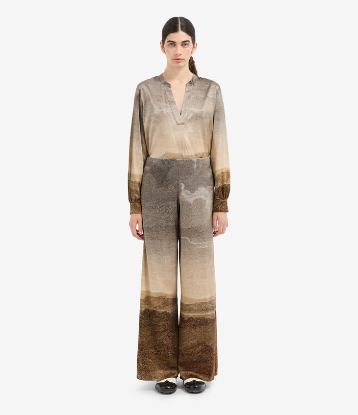 Pierre Louis Mascia ADASTRGUM Palazzo Trousers Silk Multicolor ADASTRGUMSPT12409SE516337101