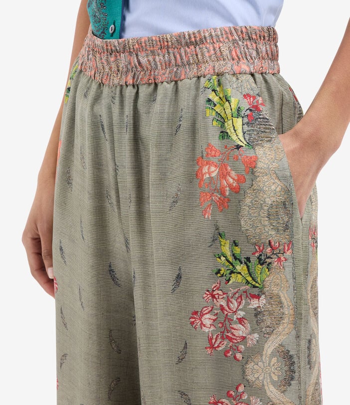 Pierre Louis Mascia ALOE Palazzo Trousers Silk ULIVO ALOESPT12450SE518573101