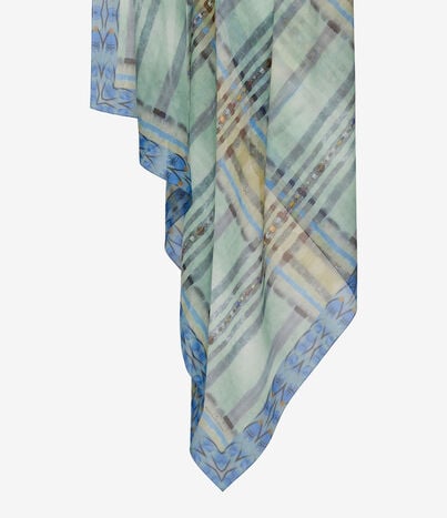 Pierre Louis Mascia HAWNBCI Shawl Scarf Cotton Silk 135x190 GEOMETRIE MARINE HAWNBCISW135X190PCO517308102