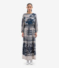 Pierre Louis Mascia TETRIS Belted Kaftan Dress Silk RAMPICANTE BLU TETRISSVAB12178SE518104101