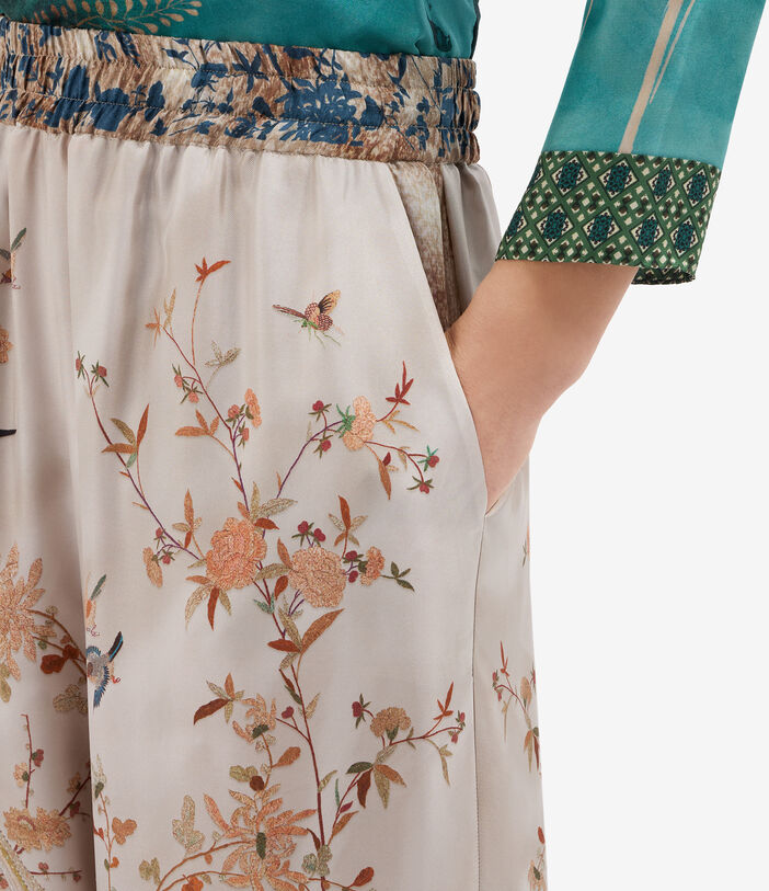 Pierre Louis Mascia ALOE Palazzo Trousers Silk ECRU ALOESPT12450SE515543101