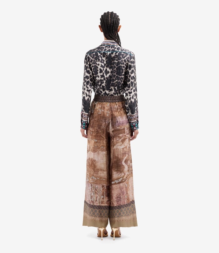 Pierre Louis Mascia ALOE Palazzo Trousers Silk LITOGRAFIA TERRACOTTA ALOESPT12450SE517992101