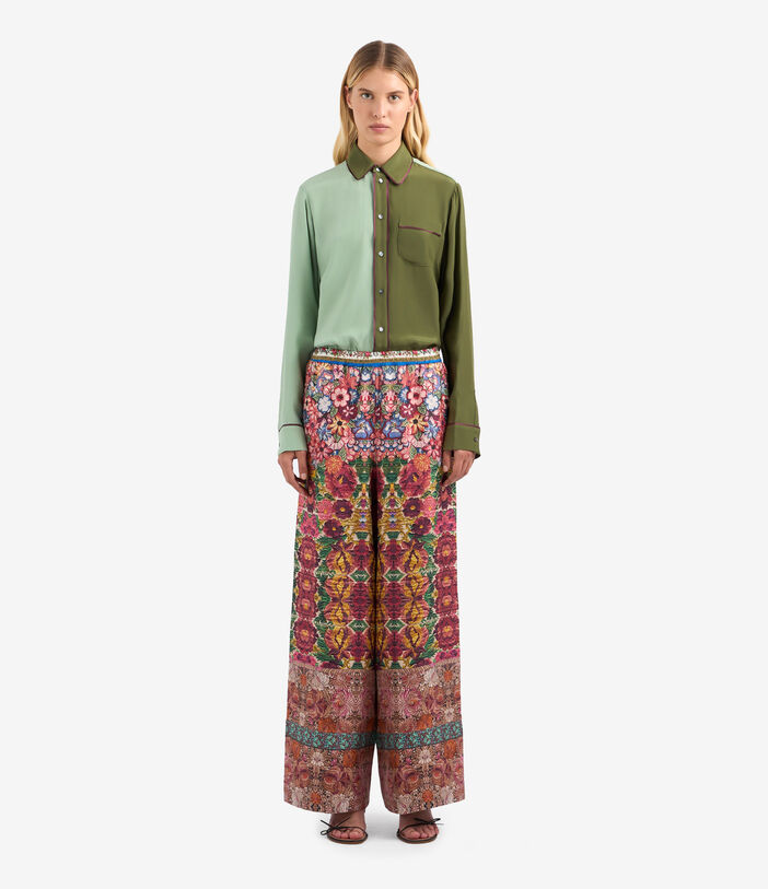 Pierre Louis Mascia CIALDA Palazzo Trousers Silk Multicolor CIALDASPT10766SE513295101