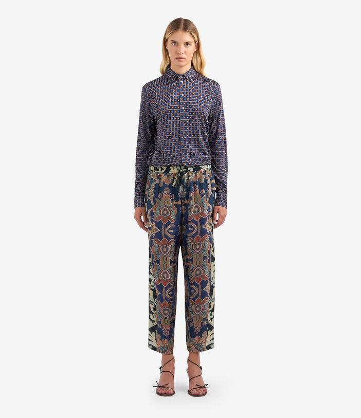 Pierre Louis Mascia ALOE Trousers Silk Multicolor ALOESPT10959SE513280101