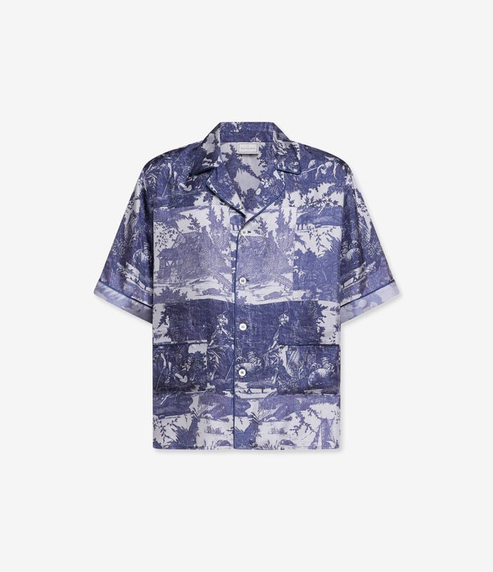 Pierre Louis Mascia ALOE Shortsleeve Shirt Silk INDACO ALOESCMC11927SE518137102