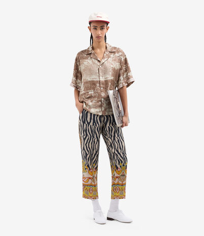 Pierre Louis Mascia ALOE Trousers Silk TRIBALE CHIAROSCURO ALOESPT10959SE517907101