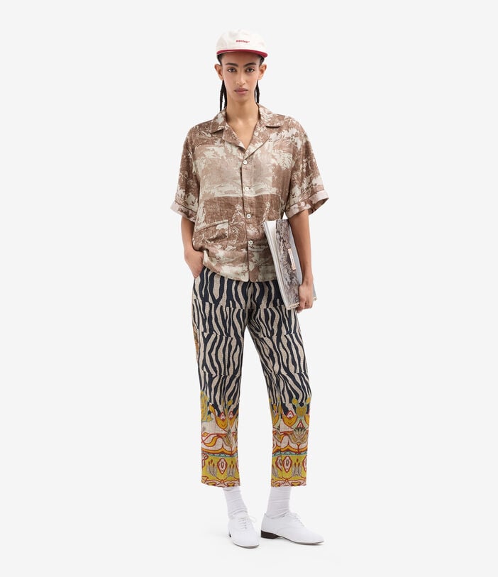 Pierre Louis Mascia ALOE Trousers Silk TRIBALE CHIAROSCURO ALOESPT10959SE517907101