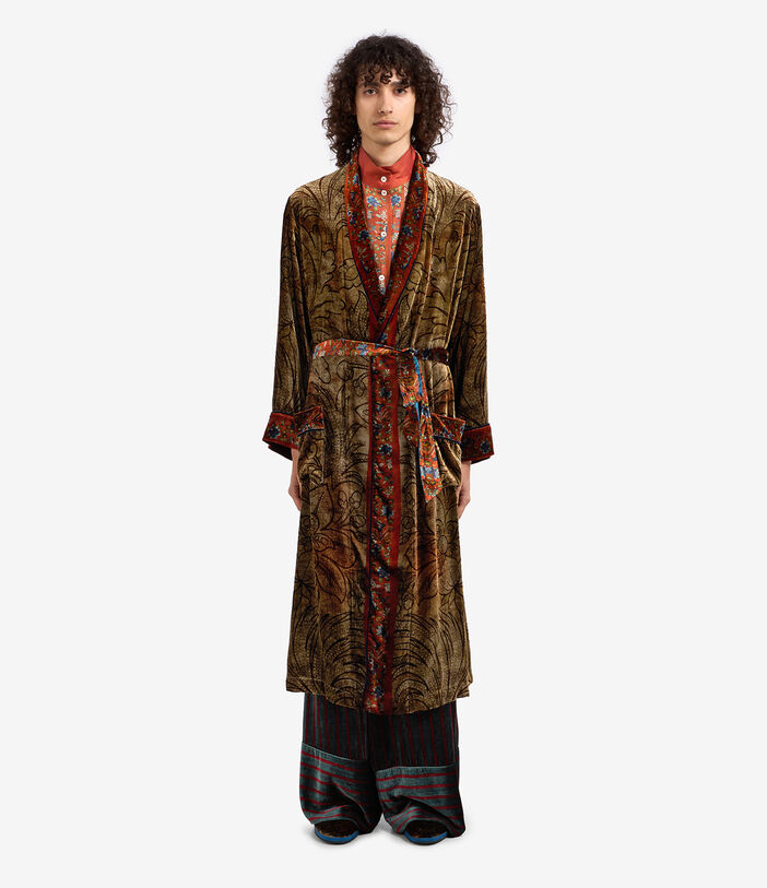 Pierre Louis Mascia KANPUR Dressing Gown Viscose Silk OLIVE KANPUR2SVT11668L124VI513135101