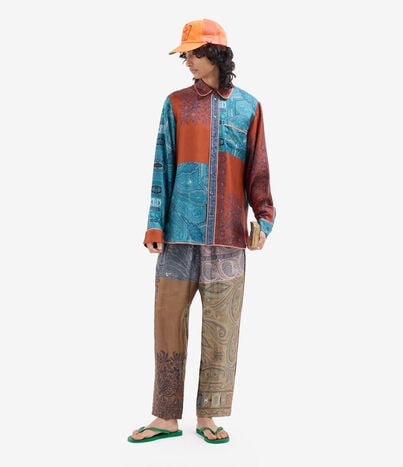 Pierre Louis Mascia ALOE Longsleeve Shirt Silk TERRACOTTA - INDACO ALOESCML10642SE517874101