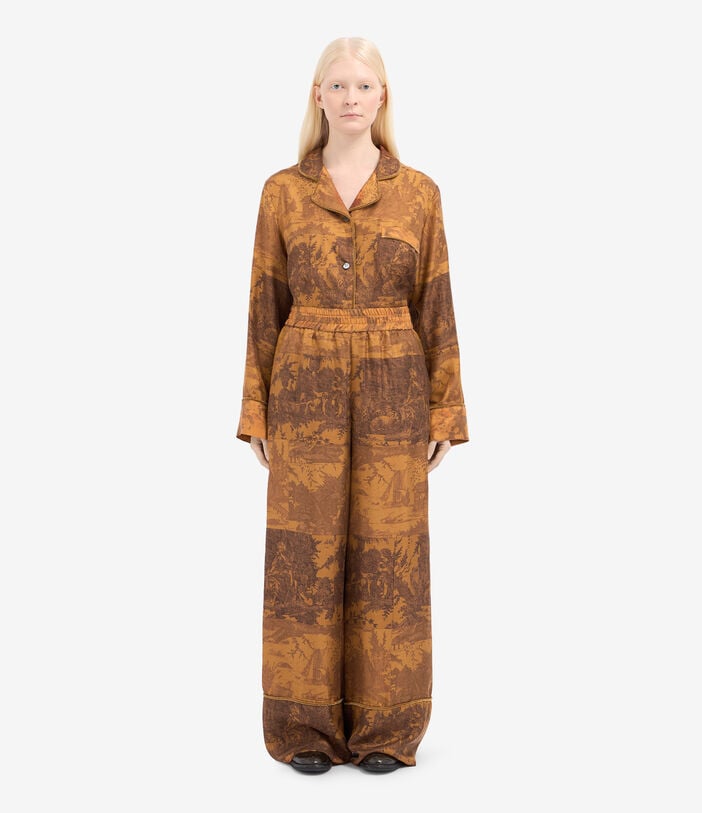 Pierre Louis Mascia ALOEGUM Palazzo Trousers Silk Pierre Louis Mascia ALOEGUM Palazzo Trousers Silk Multicolor ALOEGUMSPT12609SE516070101