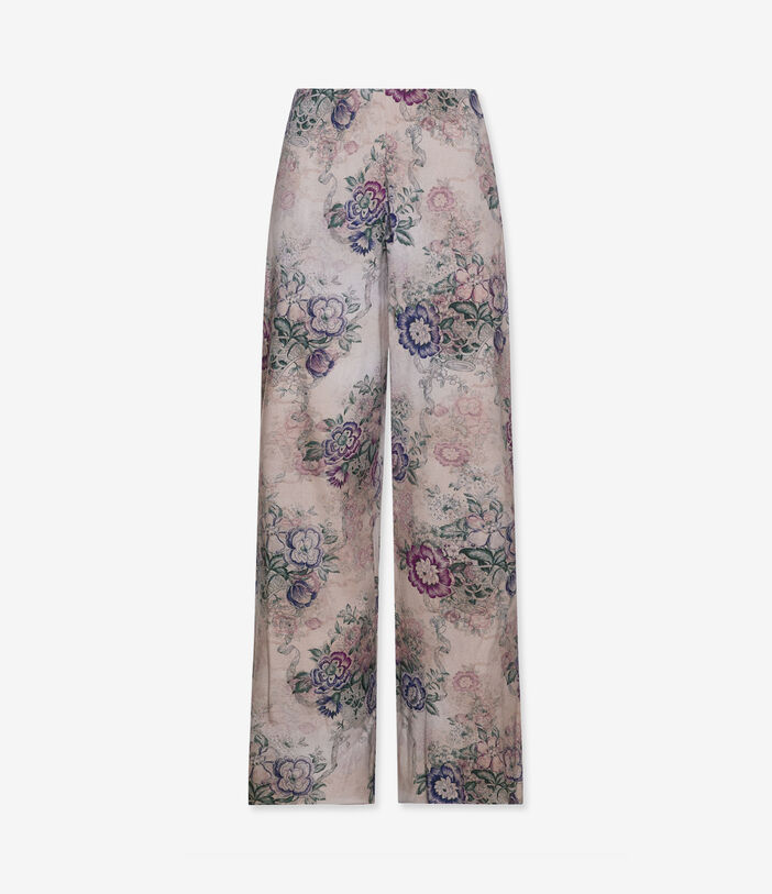 Pierre Louis Mascia ADANASTR Palazzo Trousers Silk CENERE ROSATA ADANASTRSVPT12409SE146912101