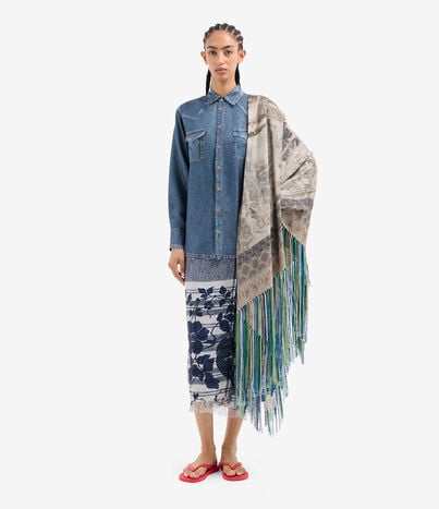 Pierre Louis Mascia ALOE Longsleeve Shirt Silk Faux-Denim DARK DENIM ALOESCML12657SE516081101