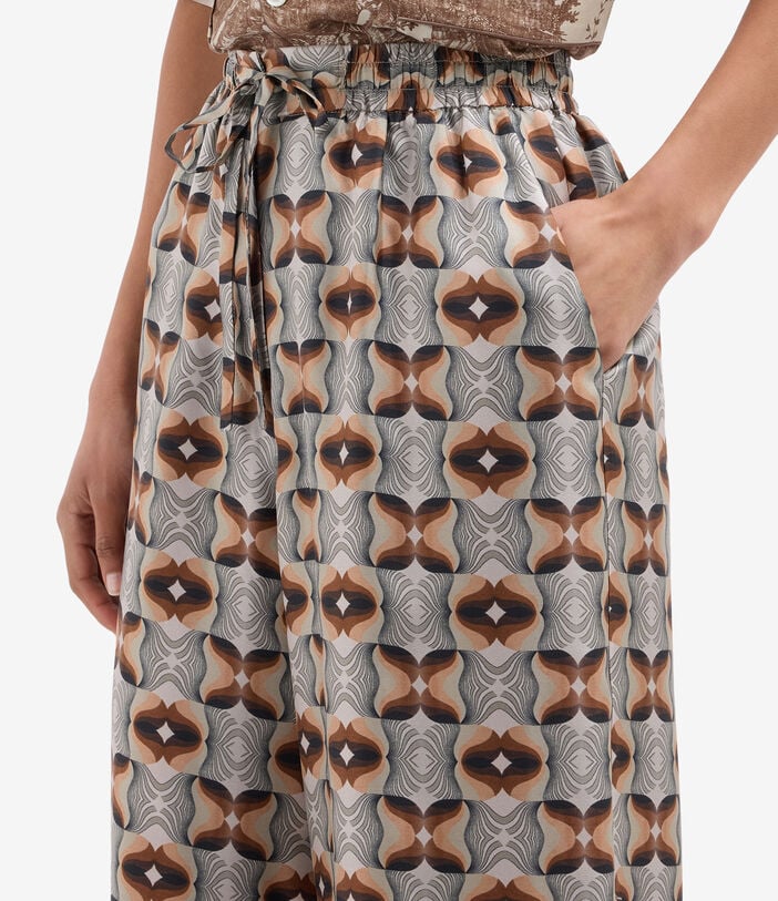 Pierre Louis Mascia ALOE Palazzo Trousers Silk GEOMETRIE BRONZEE ALOESPT11094SE146802101