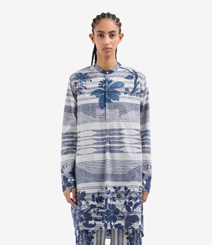 Pierre Louis Mascia DIOMEDE Midi Shirt Dress Cotton RAMPICANTE BLU DIOMEDESAB12779CO518265101