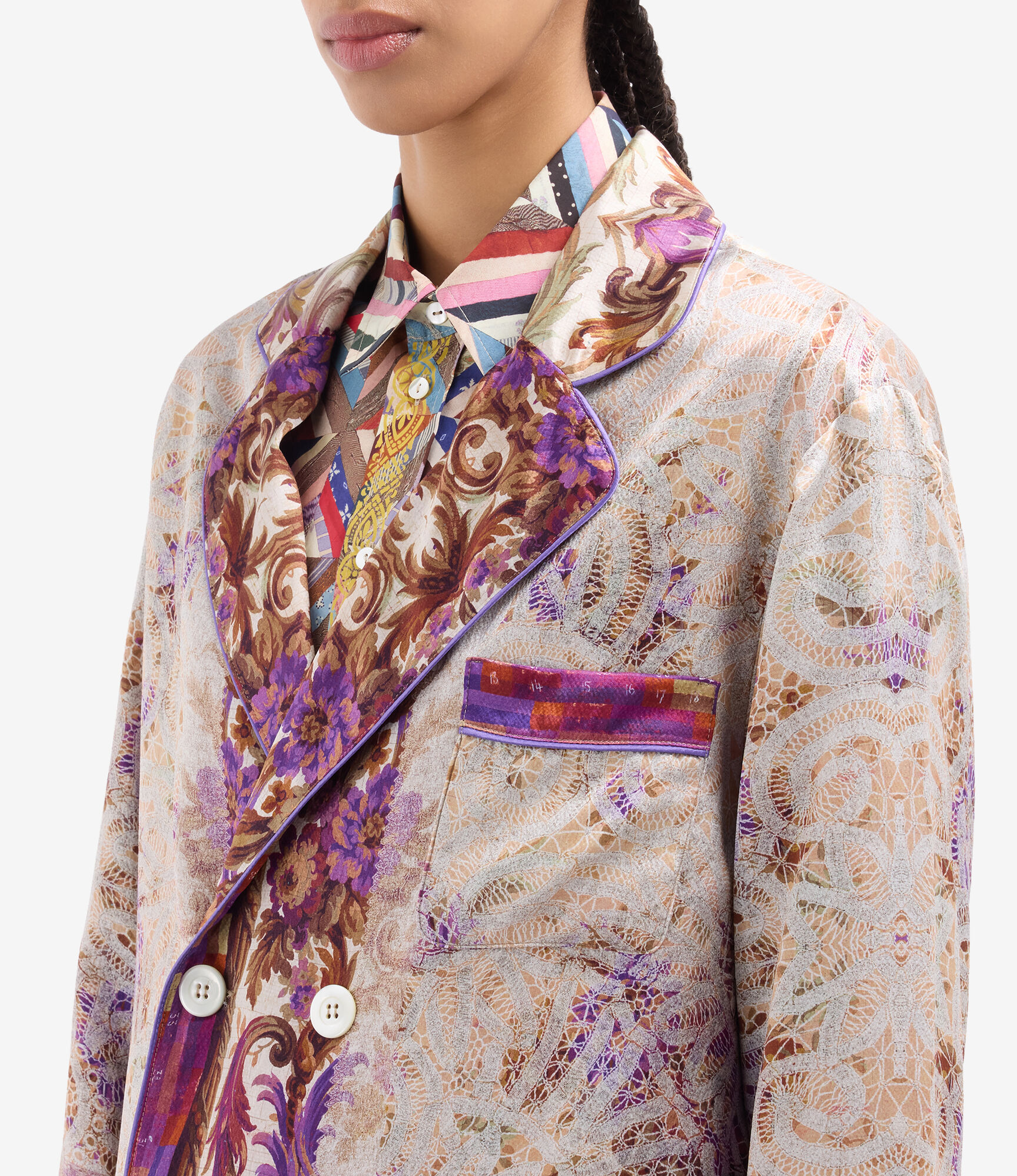 Pierre Louis Mascia イタリア製　シルク　ジャケット　メンズ MUTKA Jacket Silk in MALVA | Pierre-Louis Mascia®