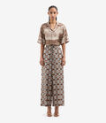 Pierre Louis Mascia ALOE Palazzo Trousers Silk GEOMETRIE BRONZEE ALOESPT11094SE146802101