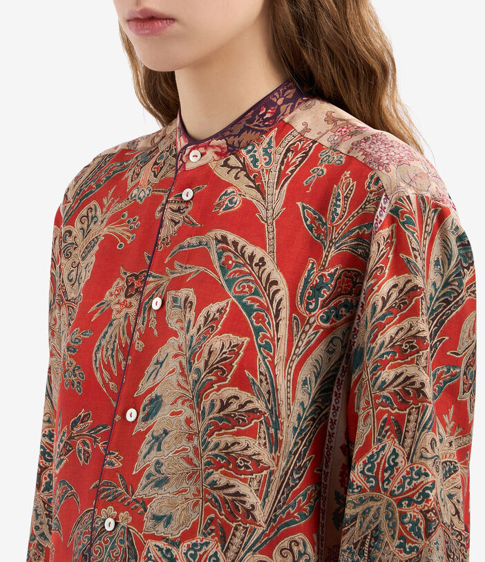 Pierre Louis Mascia ALOE Longsleeve Shirt Silk SPICE RED ALOESCML11185SE514739101