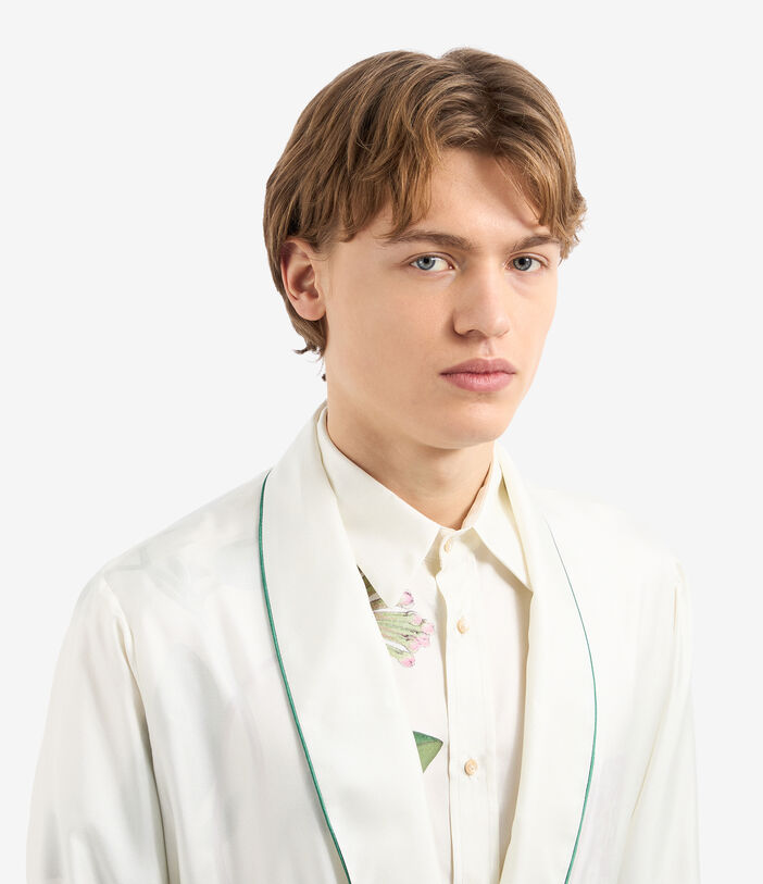 Pierre Louis Mascia ALOEGOTS Dressing Gown Silk WHITE ALOEGOTSSVT12477SE514662101