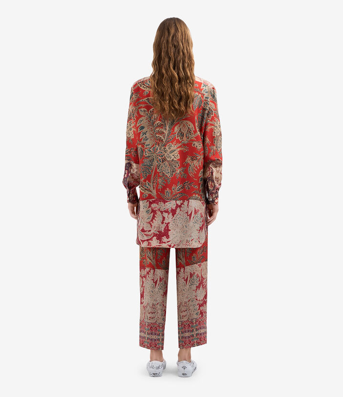Pierre Louis Mascia ALOE Longsleeve Shirt Silk SPICE RED ALOESCML11185SE514739101