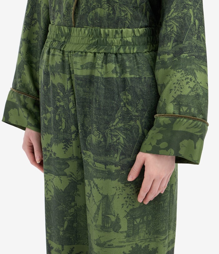 Pierre Louis Mascia ALOEGUM Palazzo Trousers Silk Pierre Louis Mascia ALOEGUM Palazzo Trousers Silk Multicolor ALOEGUMSPT12609SE516070106