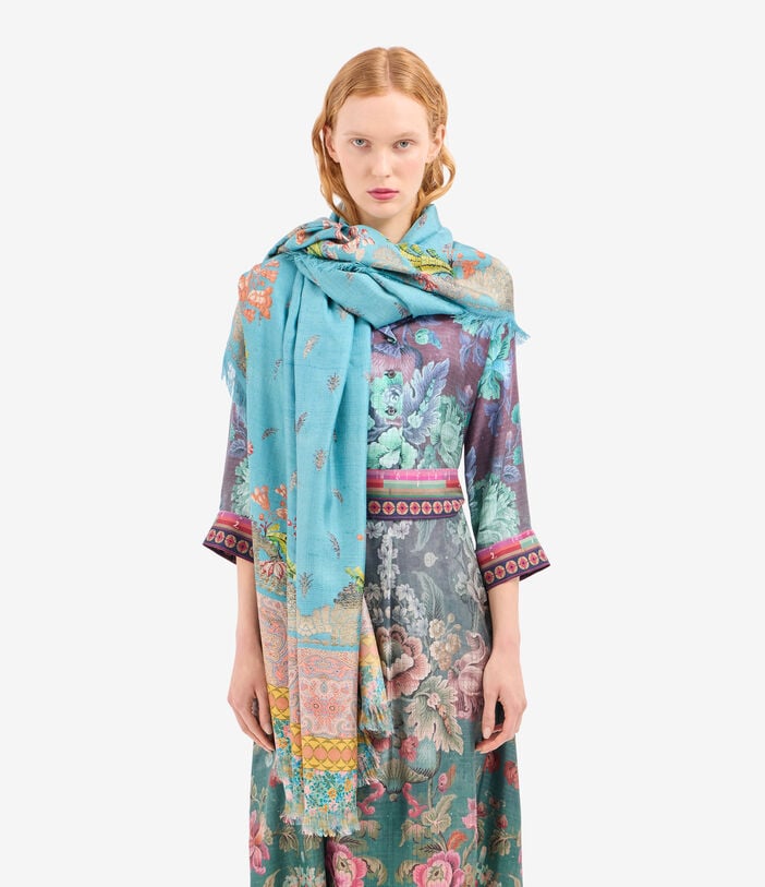 Pierre Louis Mascia ALOEUW Shawl Scarf Silk 135x195 CELESTE ALOEUWSW135X195S4SE517307101