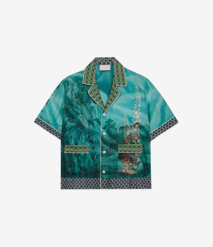 Pierre Louis Mascia ALOE Shortsleeve Shirt Silk AQUAMARINE ALOESCMC11927SE514853101