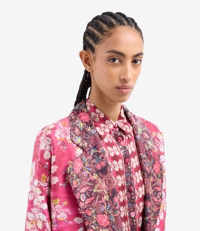 Pierre Louis Mascia ENTHO Raincoat Silk ROSA DAMASCO ENTHOSPO12438SE518170101