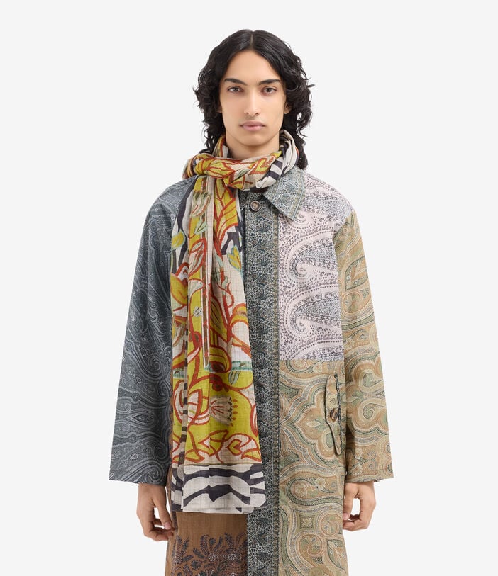 Pierre Louis Mascia HAWNBCI Shawl Scarf Cotton Silk 135x190 TRIBALE CHIAROSCURO HAWNBCISW135X190PCO517295101