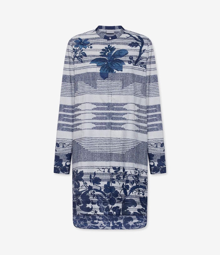 Pierre Louis Mascia DIOMEDE Midi Shirt Dress Cotton RAMPICANTE BLU DIOMEDESAB12779CO518265101