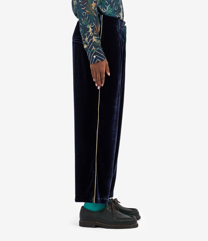 Pierre Louis Mascia KANPUR Trousers Viscose Silk BLU KANPURUPT12387VIBLU