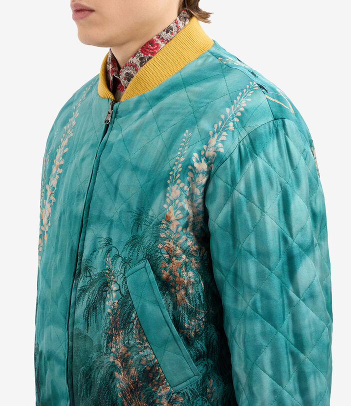 Pierre Louis Mascia ALOADAZ Bomber Jacket Silk AQUAMARINE - ECRU ALOADAZBM11172SE514933101