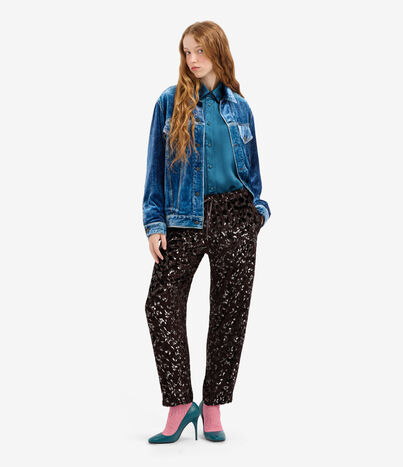 Pierre Louis Mascia VEPELWON Pantalon Viscose et Soie TAPPETO NOTTURNO VEPELWONPT12972VIMORONERO