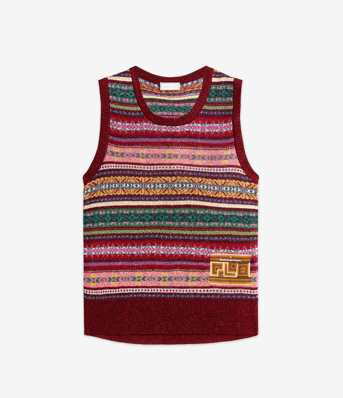 Pierre Louis Mascia TRICOT Gilet Acetate Multicolor TRICOTGLPLP326AC2BORDEAUX