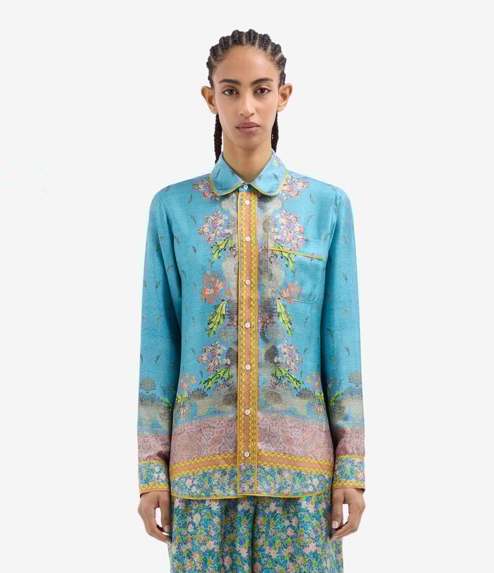 Pierre Louis Mascia ALOE Longsleeve Shirt Silk CELESTE ALOESCML10642SE518570101