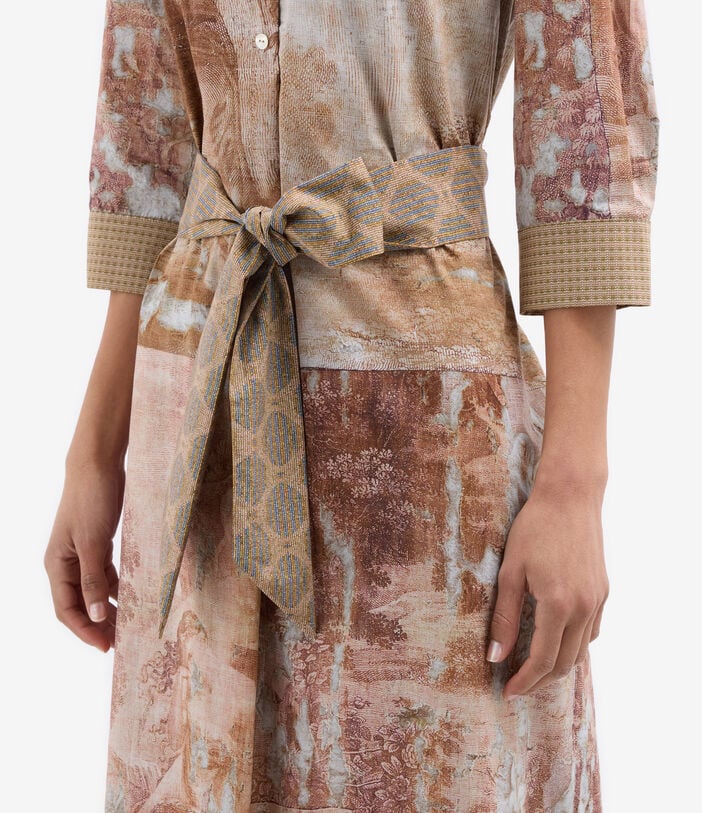 Pierre Louis Mascia DIOMEDE Belted Shirt Dress Cotton LITOGRAFIA TERRACOTTA DIOMEDESAB11899CO518072101