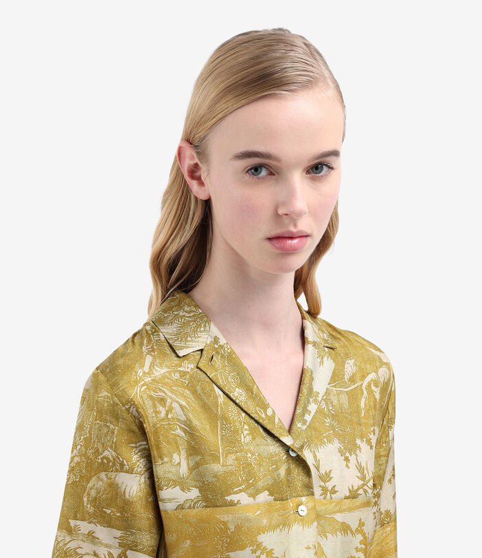 Pierre Louis Mascia ALOE Shirt Dress Silk MUSTARD ALOESAB11899SE515619101
